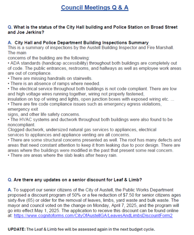 Council Meetings Q & A